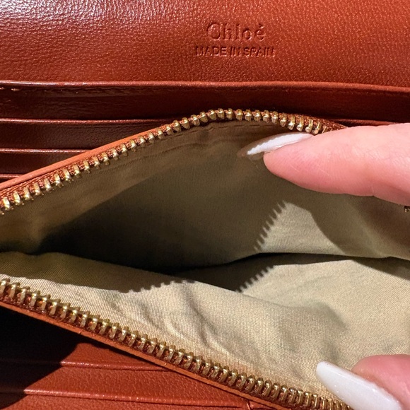 Chloé Brown lizard embossed Leather Continental Wallet w/ Dust Bag Auth - Picture 6 of 9